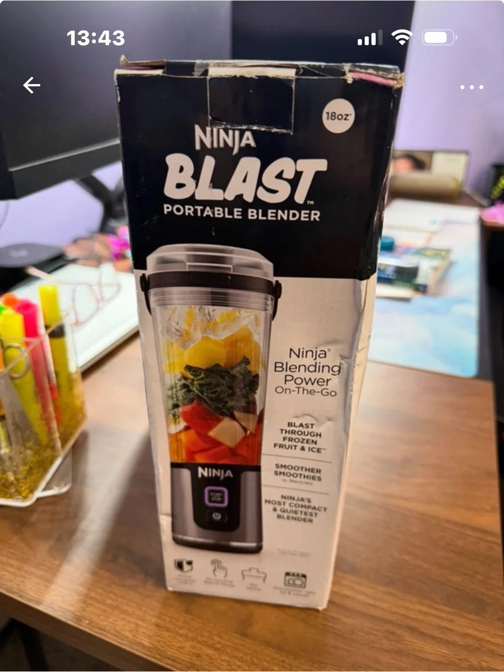 Ninja BLAST Portable Blender - Black, Silver & White